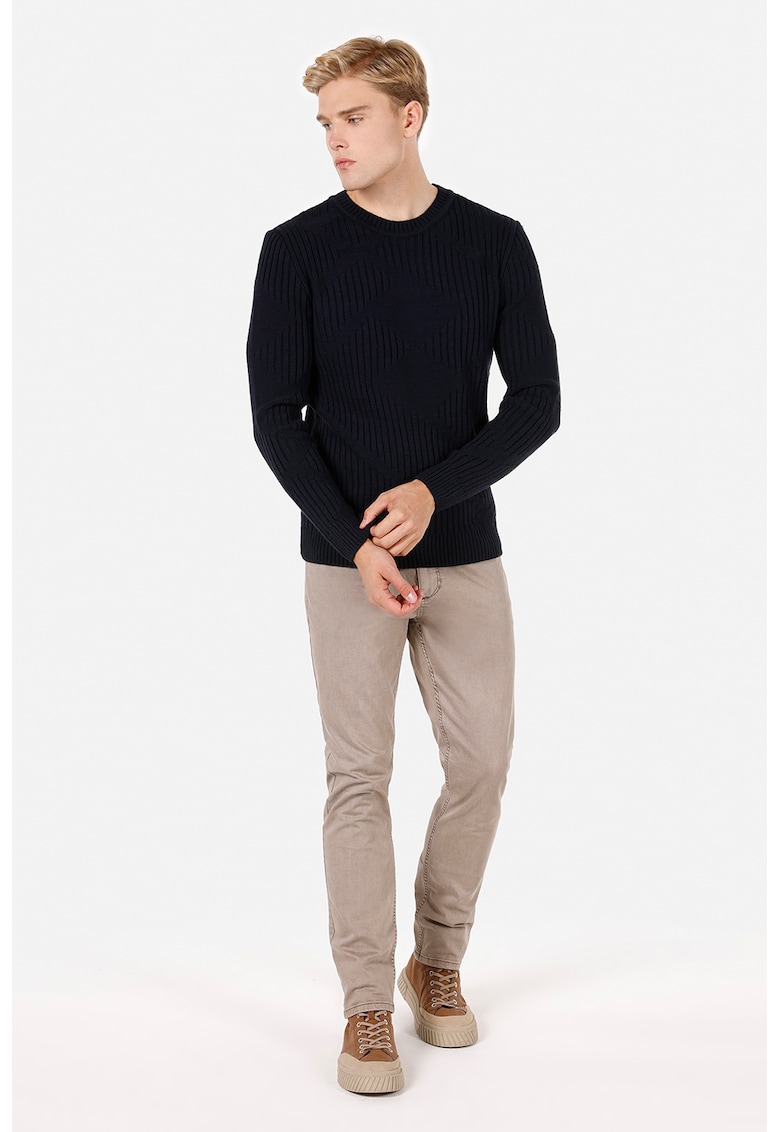 Pulover slim fit din amestec de lana