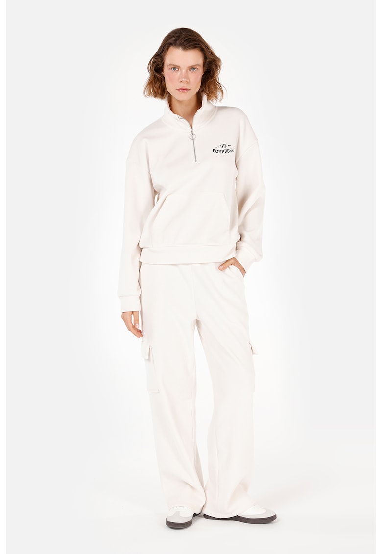 Bluza de trening cu imprimeu text pe piept