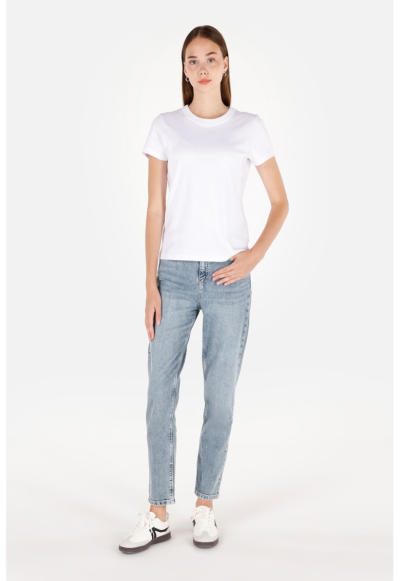 Blugi din amestec de bumbac cu talie medie