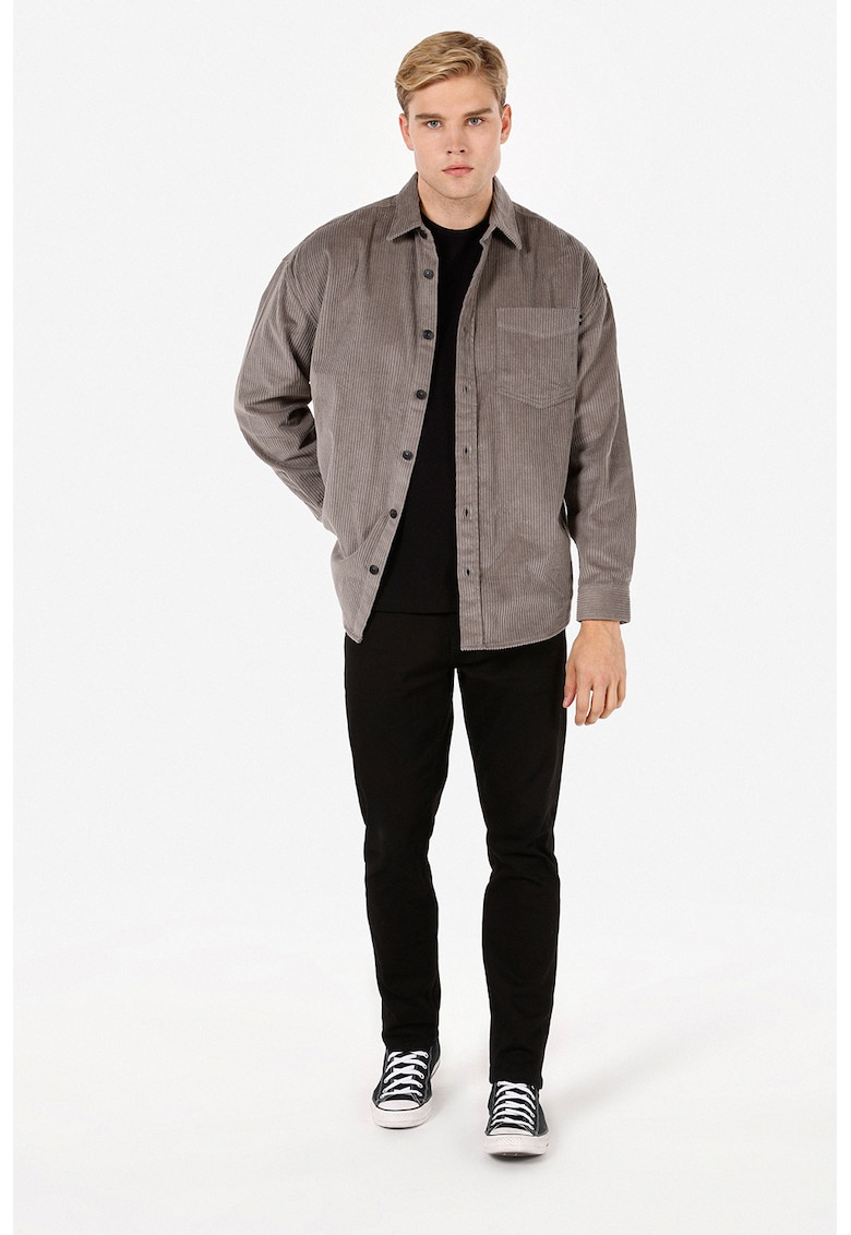 Camasa din bumbac cu buzunar pe piept