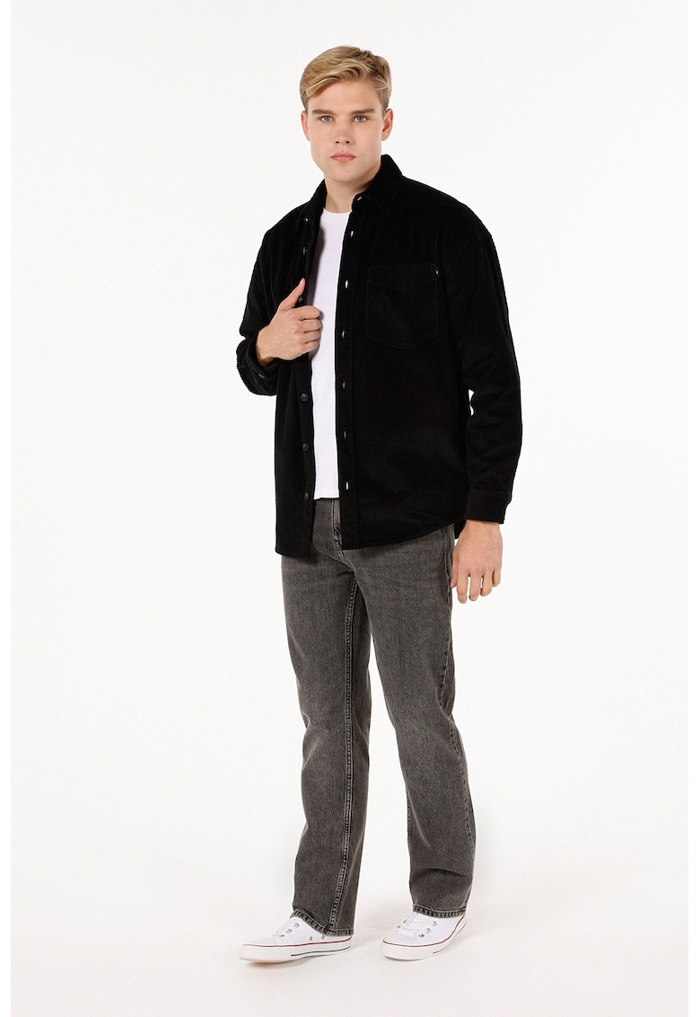 Camasa din bumbac cu buzunar pe piept