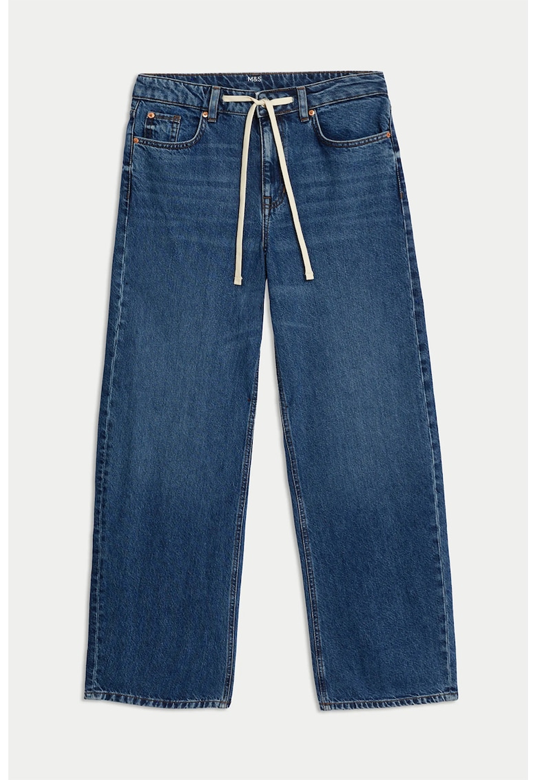 Blugi ampli bootcut - Albastru melange