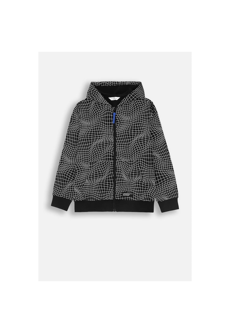 Hanorac cu fermoar si imprimeu geometric