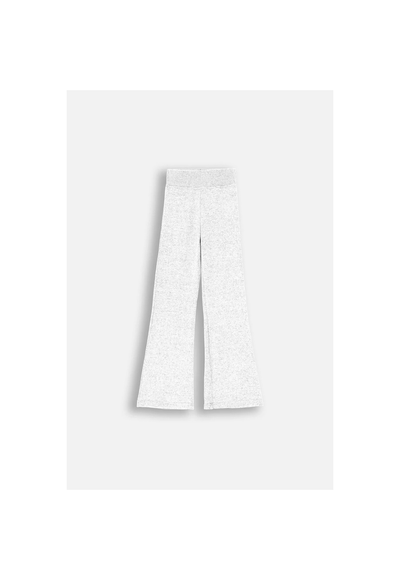 Colanti evazati cu talie elastica - Gri melange deschis