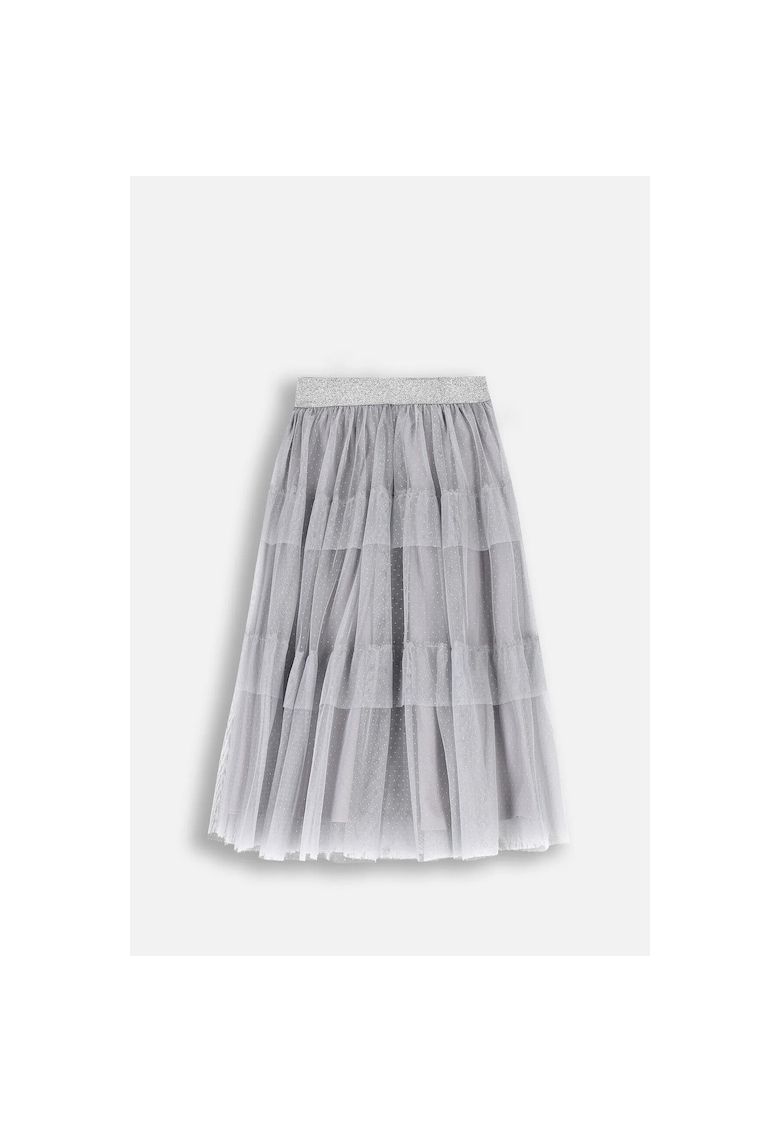 Fusta evazata din tulle - Gri