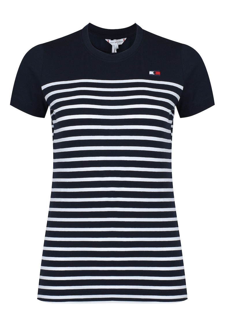 Tricou Damian Femei Navy si Alb - Alb/Bleumarin