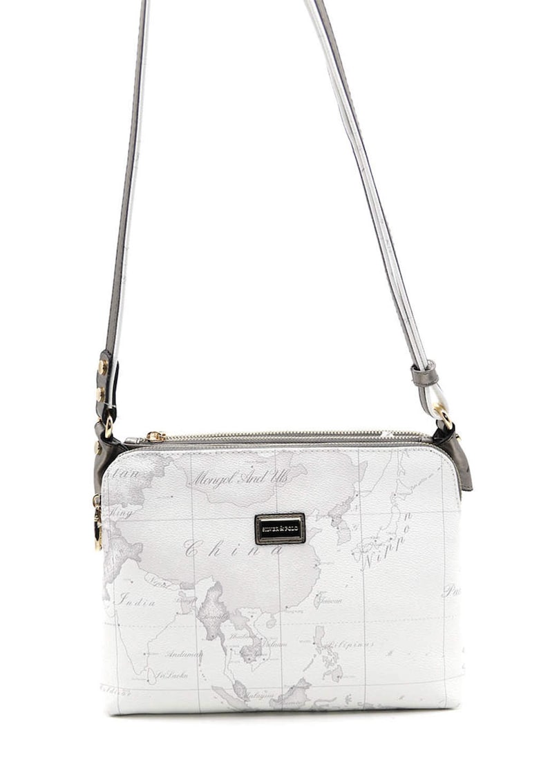 Geanta crossbody din piele ecologica - Alb murdar