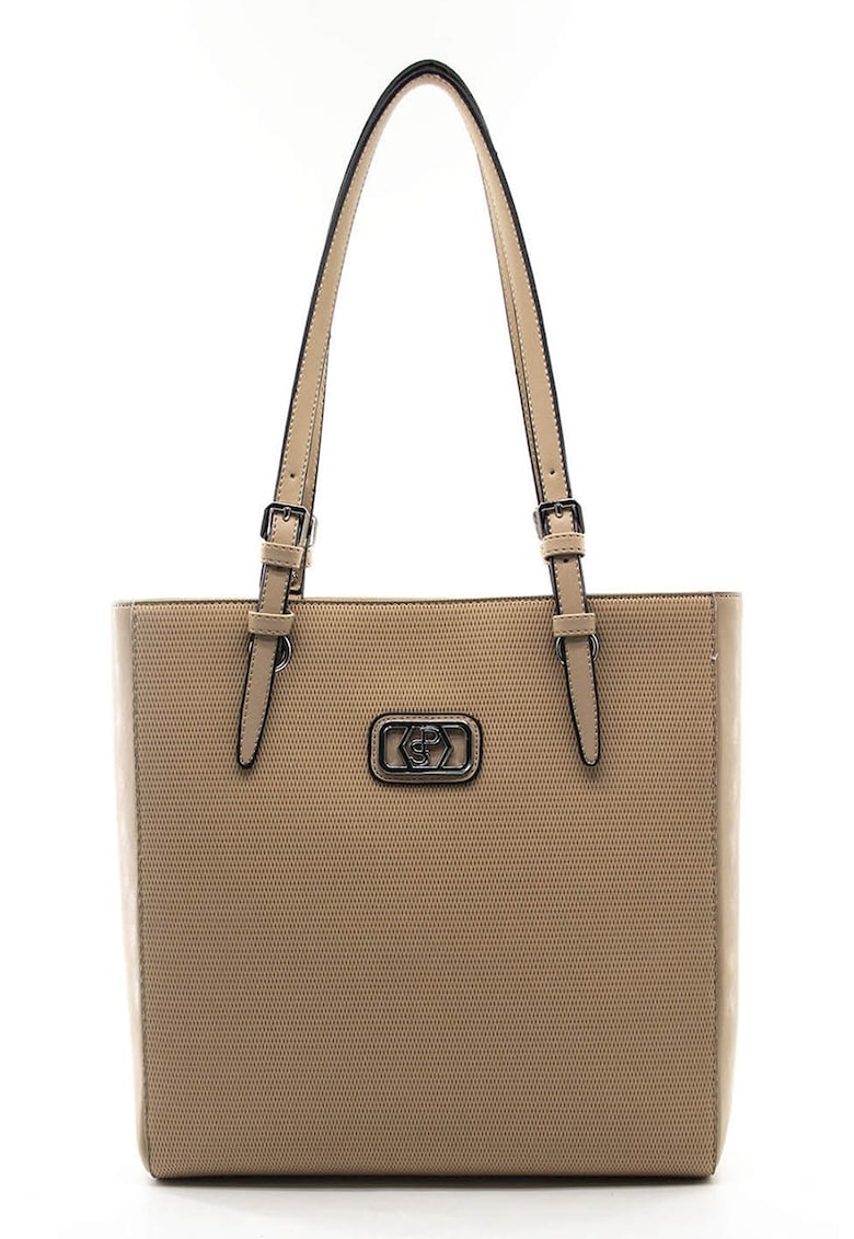 Geanta shopper de piele ecologica - Maro camel