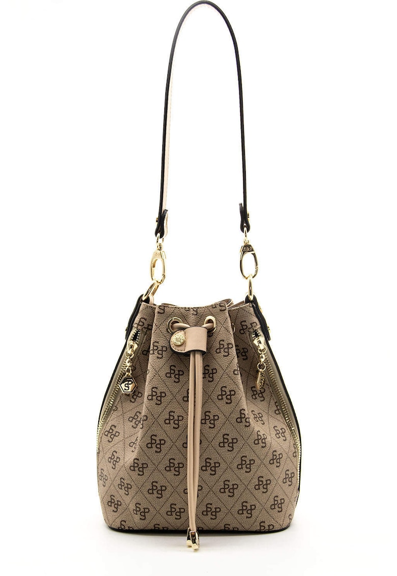 Geanta bucket de piele ecologica - Maro deschis