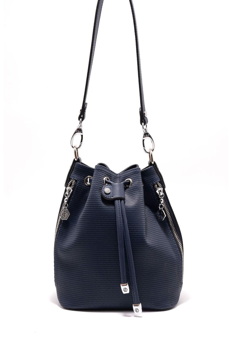 Geanta de piele ecologica cu bareta de umar - Albastru ultramarin