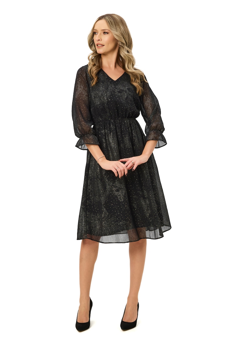 Rochie cu maneci medii Noemi - Negru stins