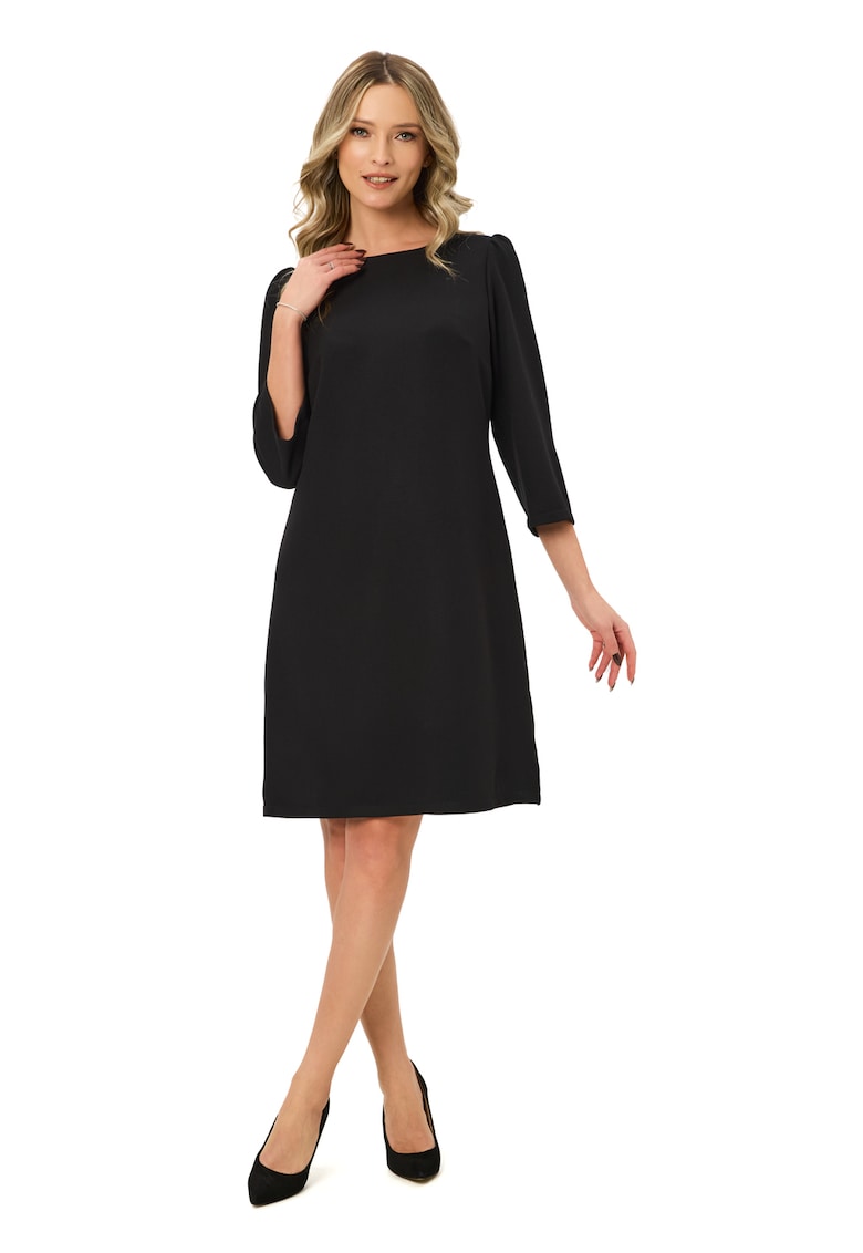 Rochie midi dreapta - Negru