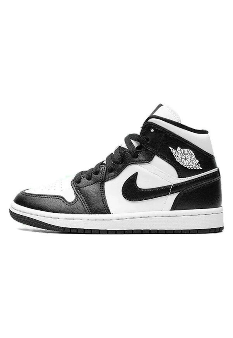 Pantofi sport barbati - Air Jordan 1 Mid Panda - alb-negru - materiale de inalta calitate - Alb/Negru