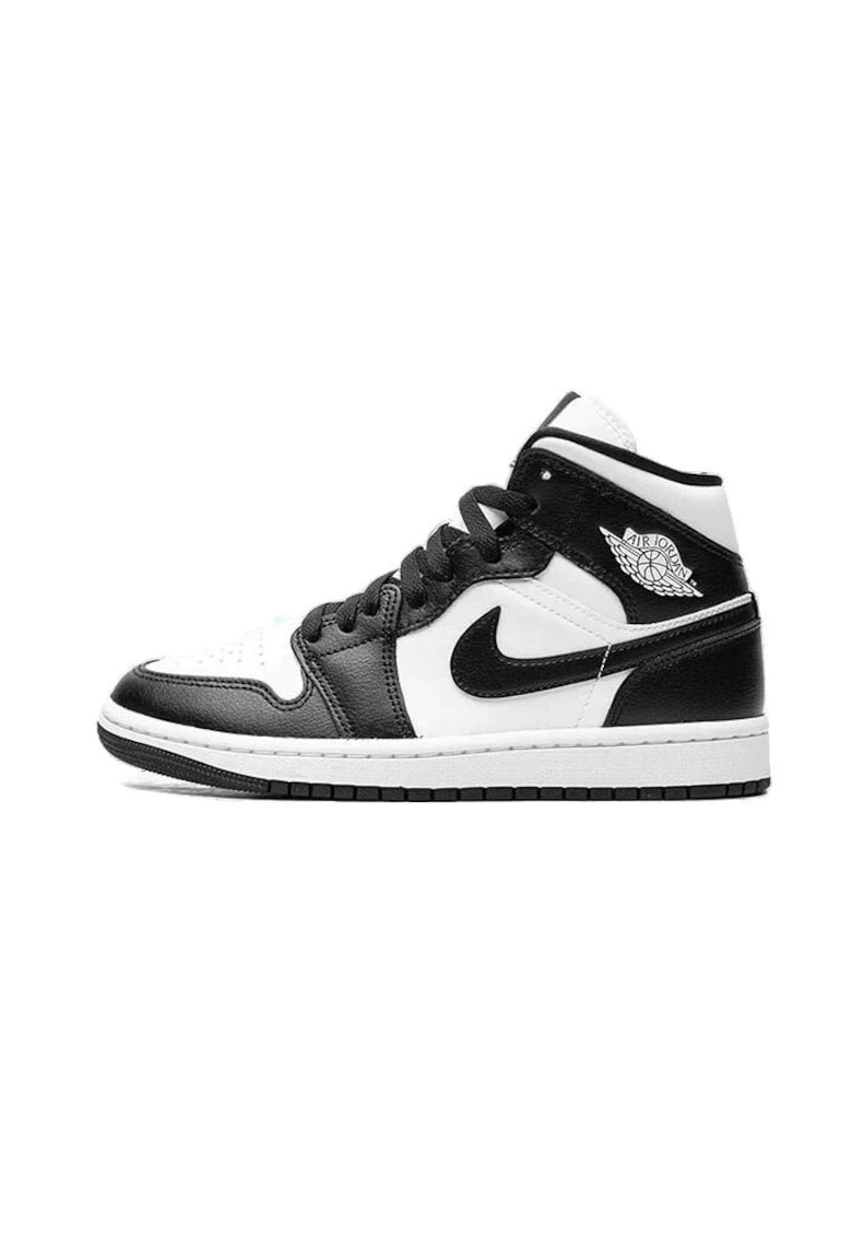 Pantofi sport barbati - Air Jordan 1 Mid Panda - alb-negru - materiale de inalta calitate