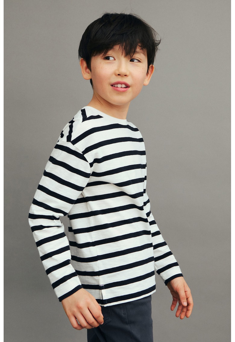Bluza din bumbac cu model in dungi