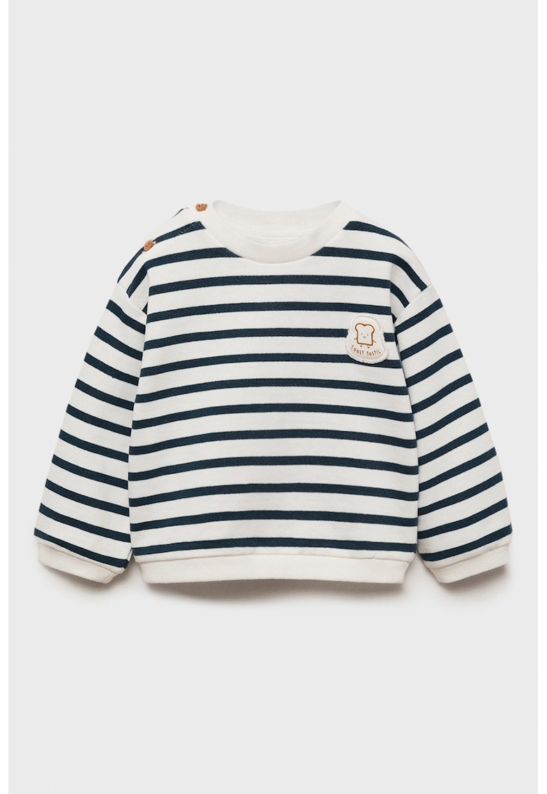 Bluza de trening cu decolteu la baza gatului si model in dungi
