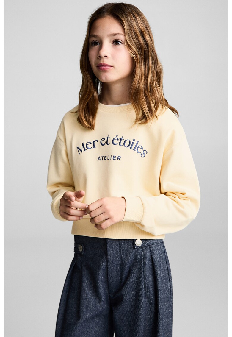 Bluza de trening din bumbac cu imprimeu text