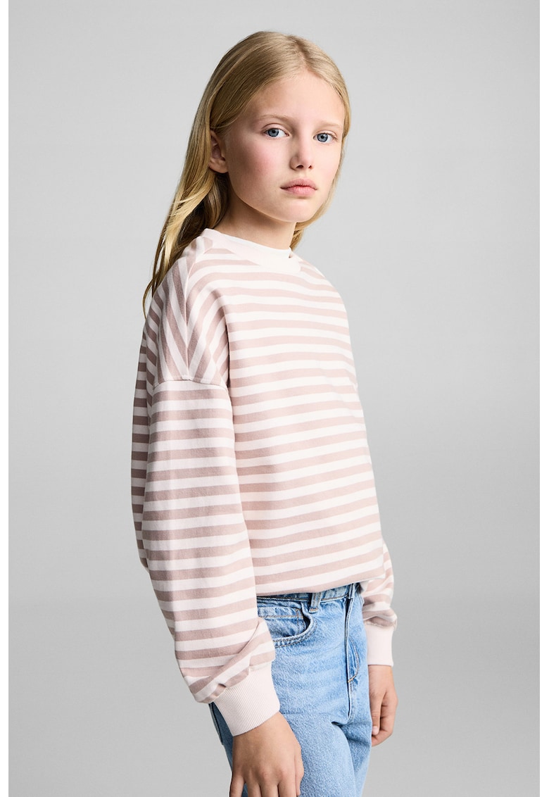 Bluza de trening cu model in dungi si maneci cazute