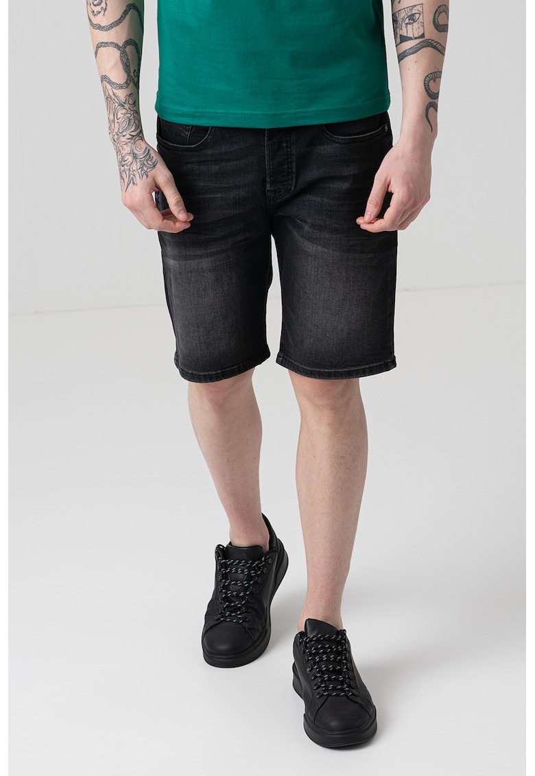 Bermude din denim cu nasturi