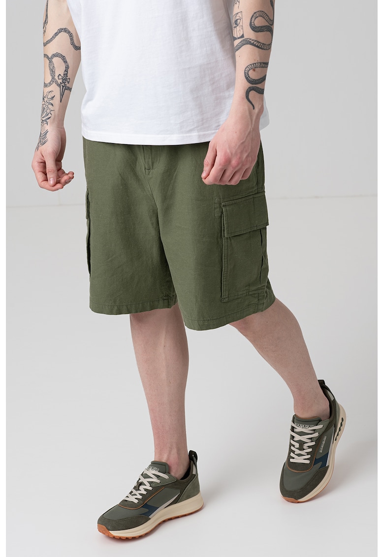 Bermude cargo din amestec de in