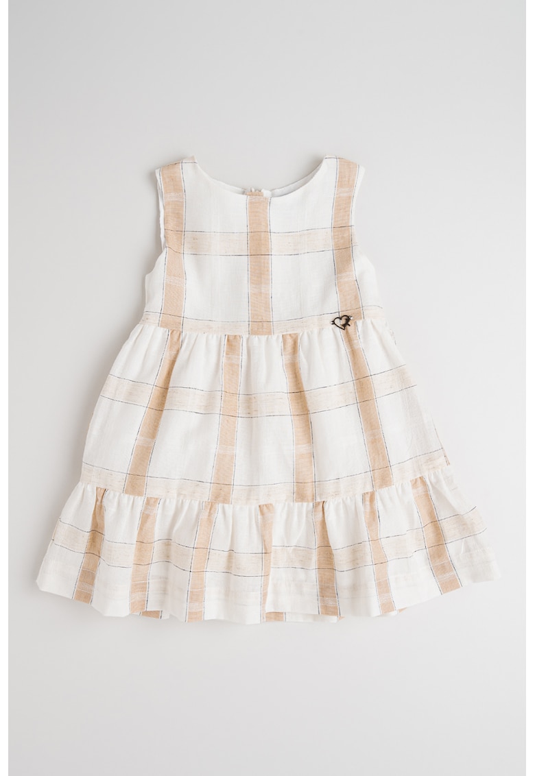 Rochie in carouri - din amestec de in si bumbac