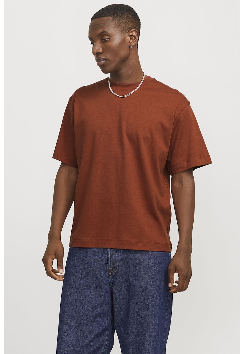 Tricou cu decolteu la baza gatului - din amestec de bumbac organic