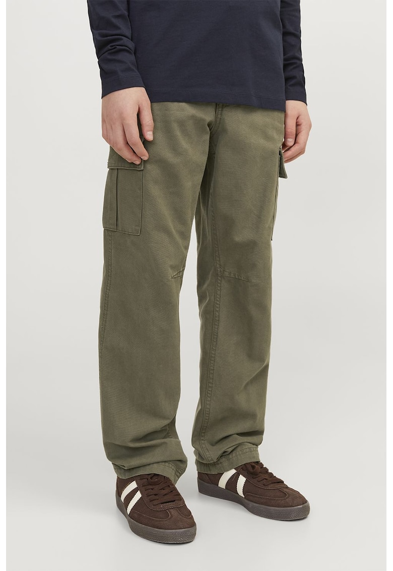 Pantaloni cargo de bumbac cu buzunare multiple