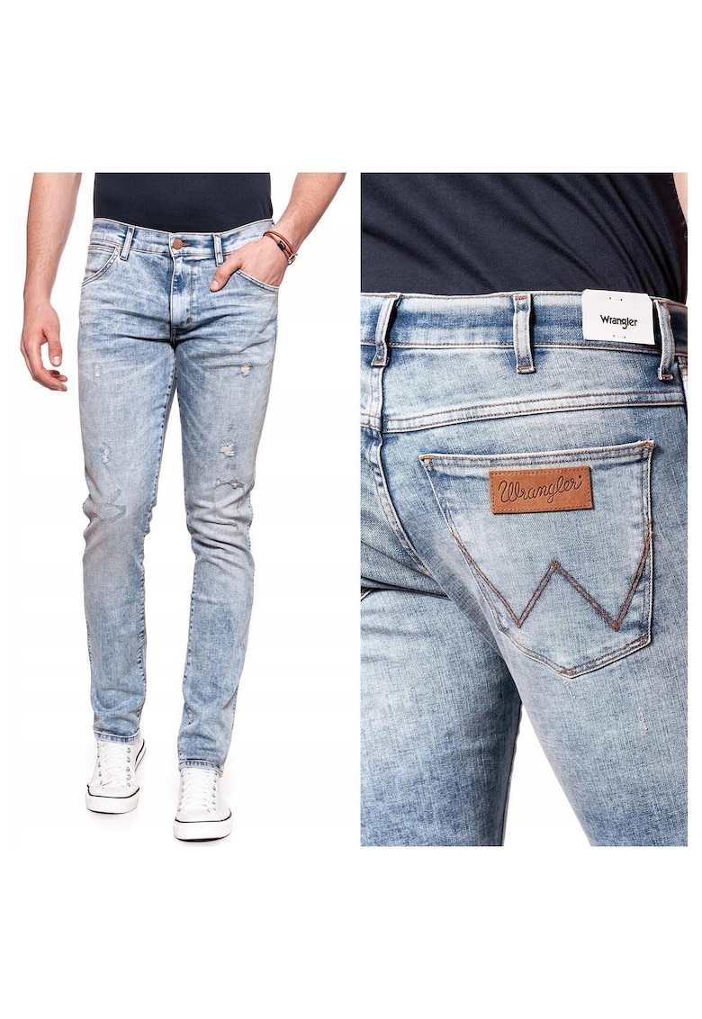 Blugi Barbati - Larston - W27 L32 - Bumbac - Fermoar - Lungi - Talie Medie - 5 Bunzuare - High-Quality - Albastru