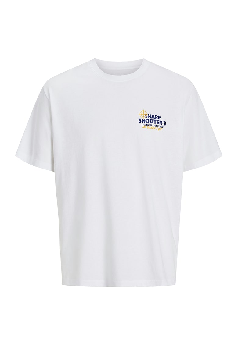 Tricou cu decolteu la baza gatului si imprimeu text