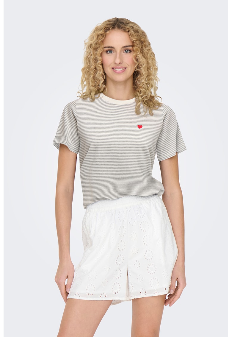 Tricou cu imprimeu in forma de inima Tricou cu imprimeu in forma de inima