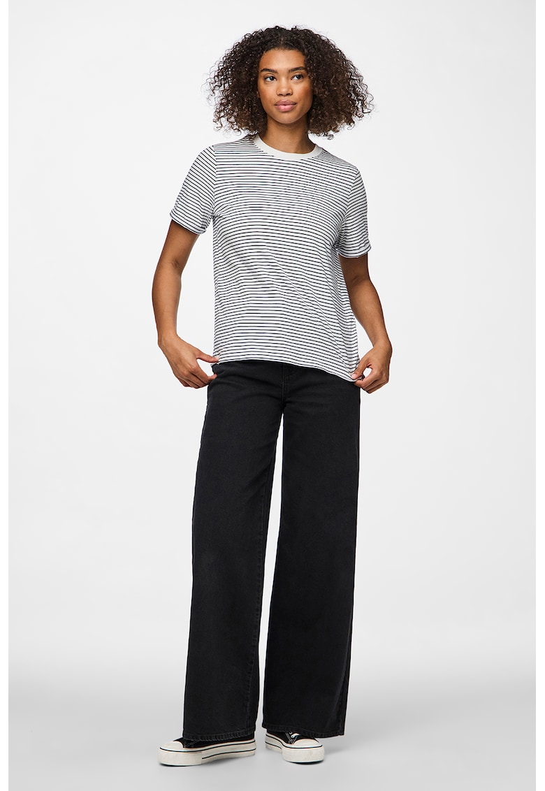 Tricou de bumbac organic cu decolteu la baza gatului