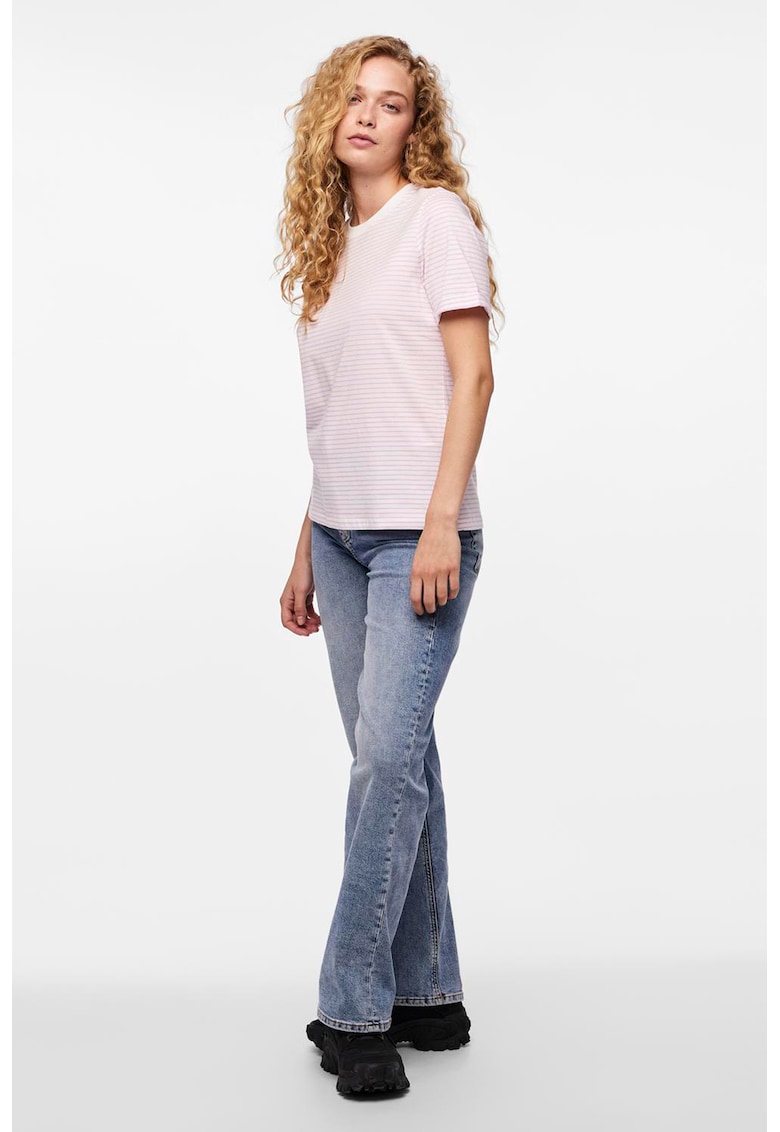 Tricou de bumbac organic cu decolteu la baza gatului