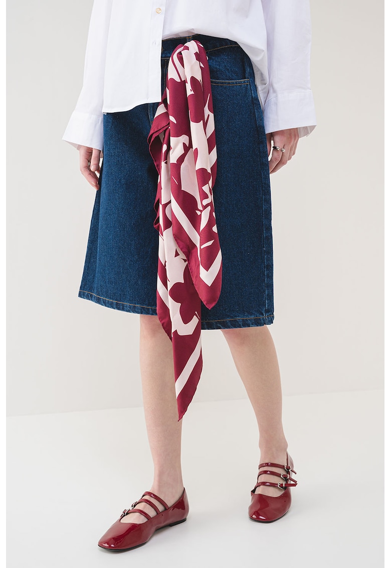 Bermude din denim cu croiala ampla Flora