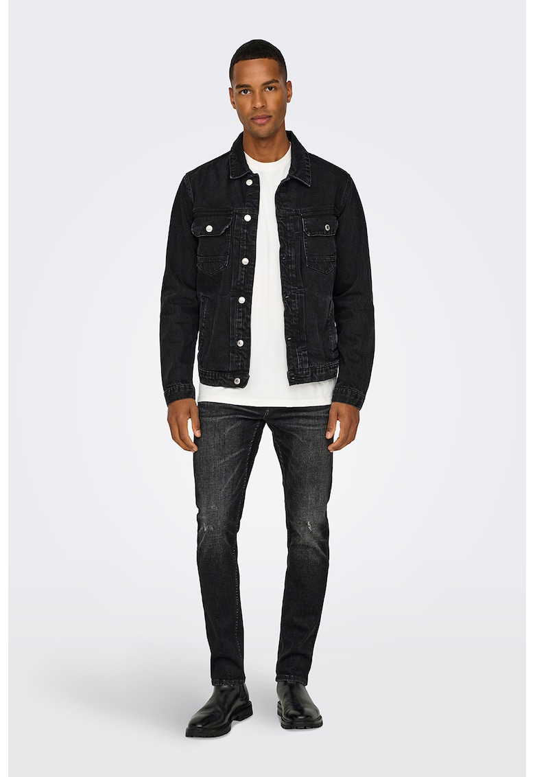 Jacheta din denim cu buzunare Jacheta din denim cu buzunare