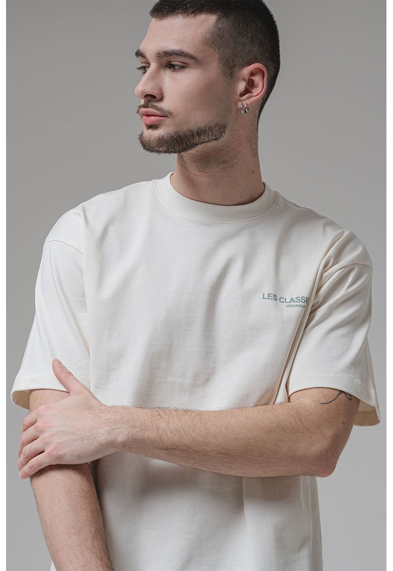 Tricou lejer din bumbac - Alb fildes