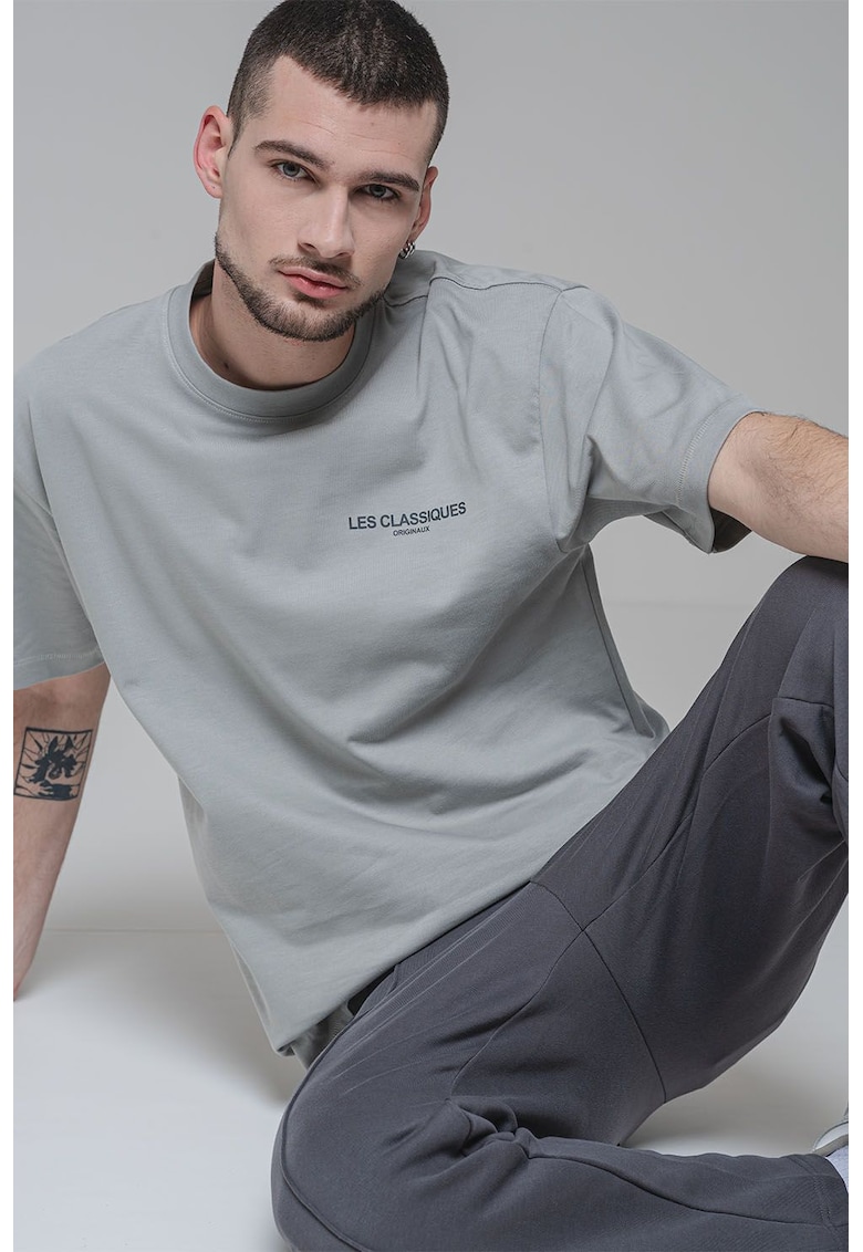 Tricou lejer din bumbac - Grej
