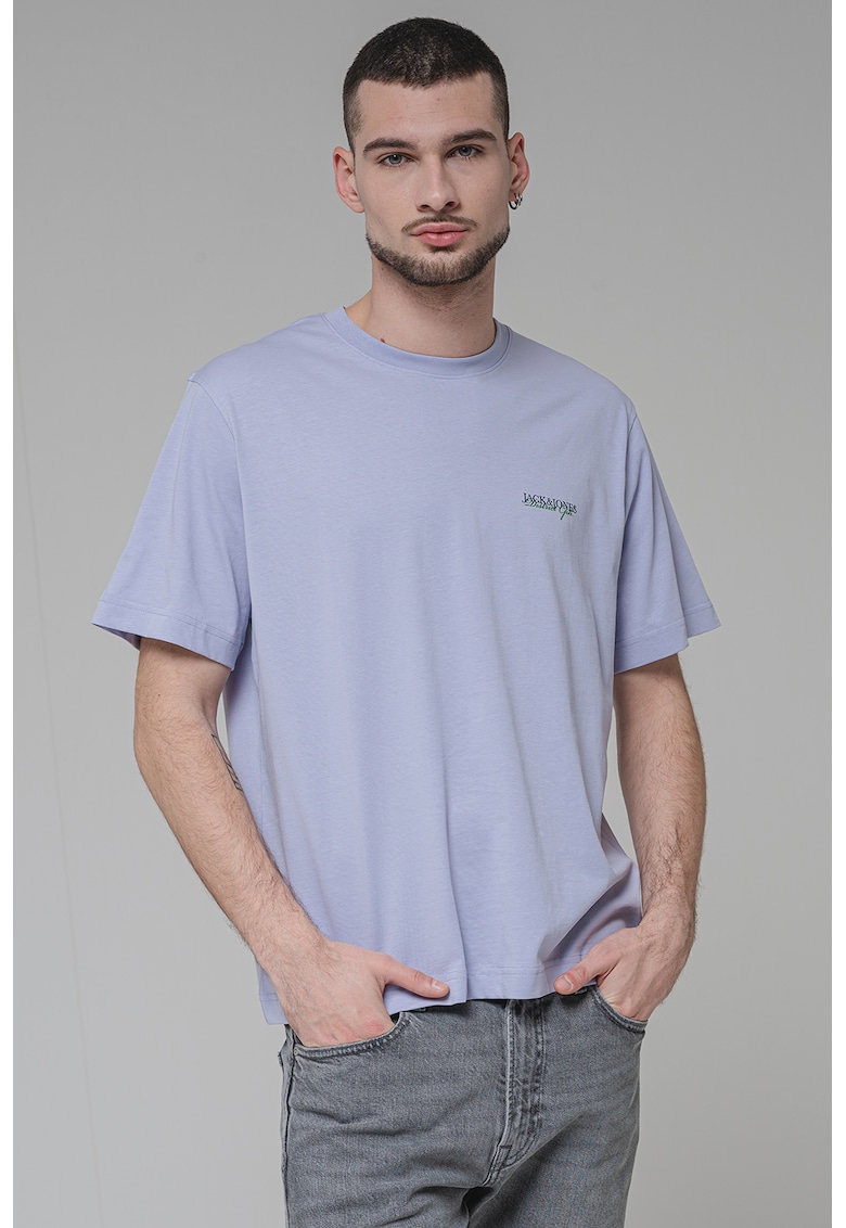 Tricou de bumbac cu model grafic - Lila pal