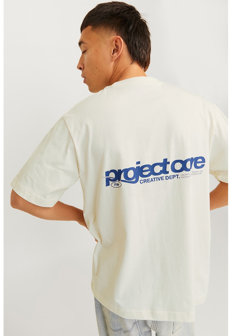 Tricou supradimensionat cu imprimeu text