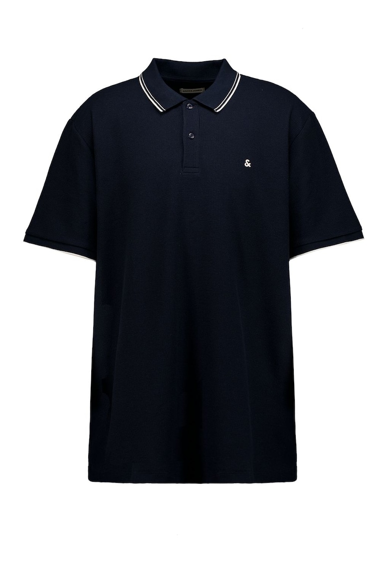 Tricou polo cu accente in dungi - Alb/Bleumarin
