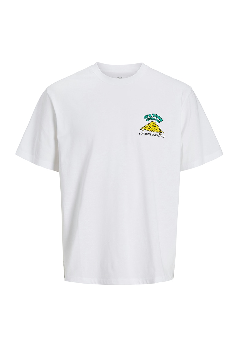 Tricou cu imprimeu text - Alb/Galben