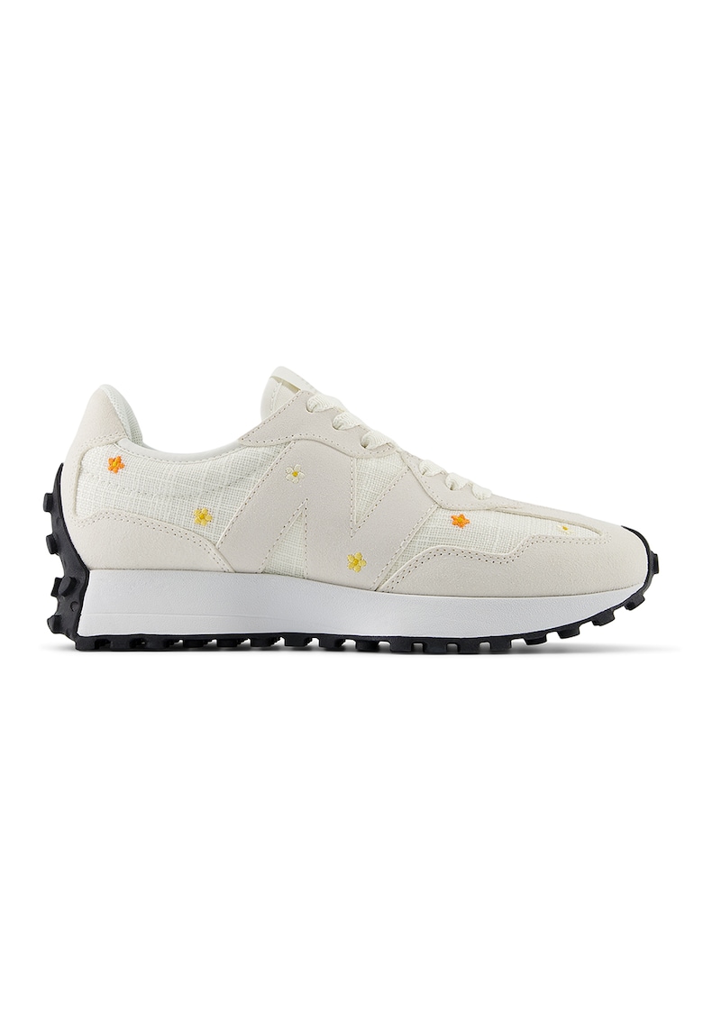 Pantofi sport cu garnituri din piele - Alb murdar