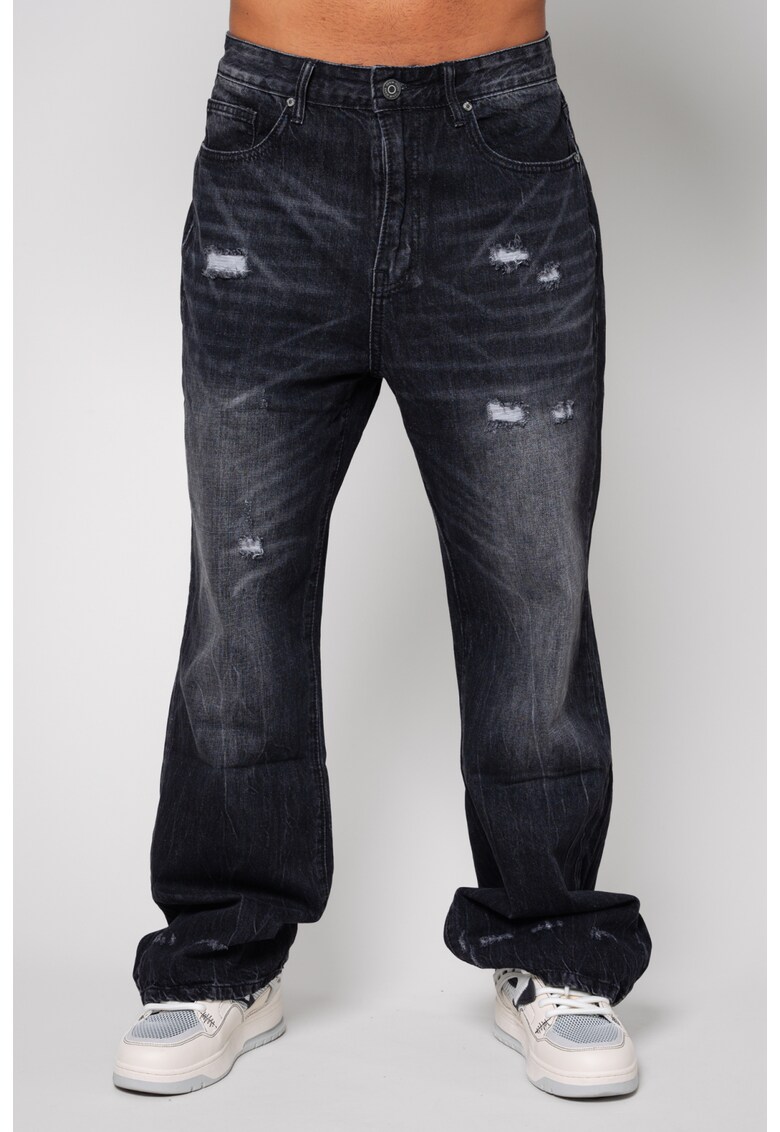 Blugi lungi din denim Black 14424