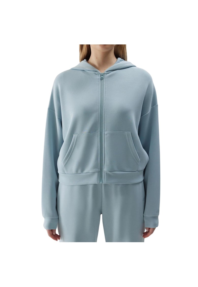 Hanorac pentru femei 4F F1002 - albastru deschis - material moale - cu gluga - set de 2 buzunare
