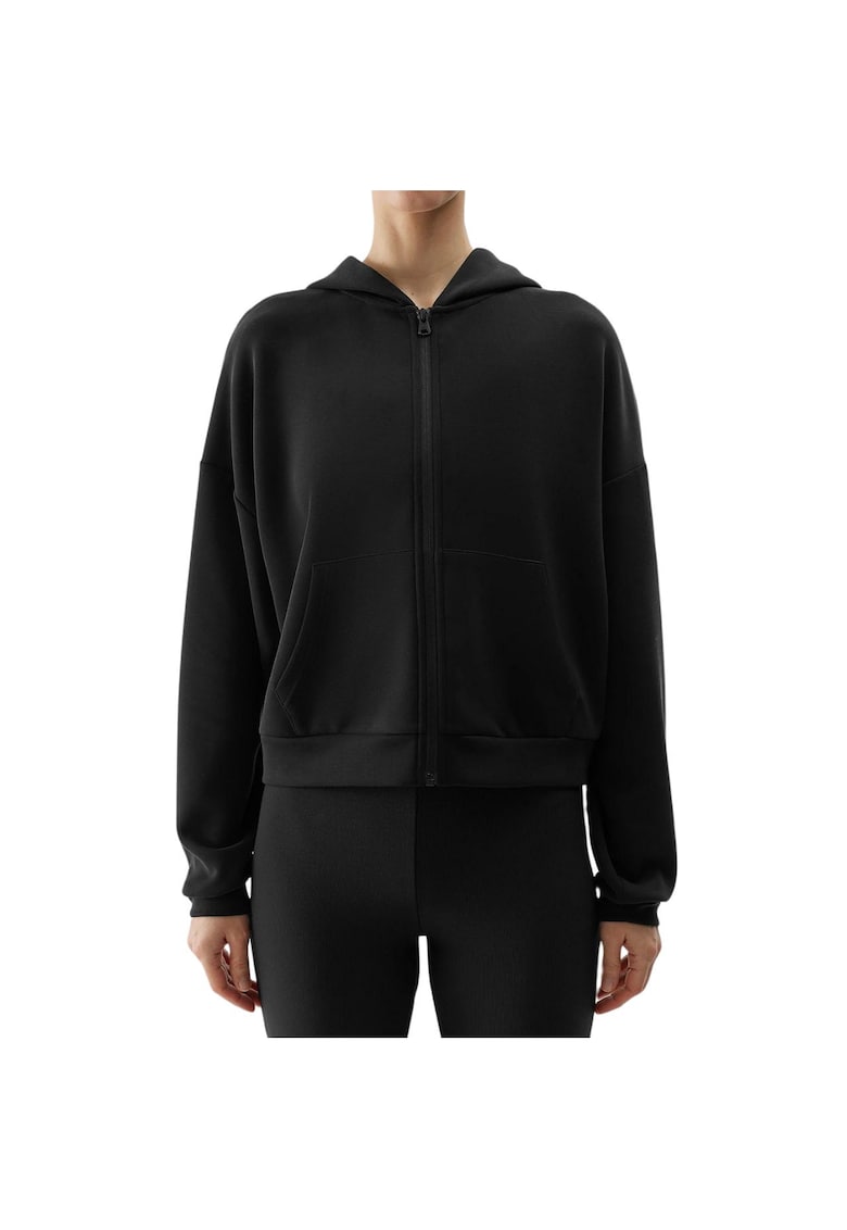 Hanorac dama 4F F1002 - negru - material modal - croiala obisnuita