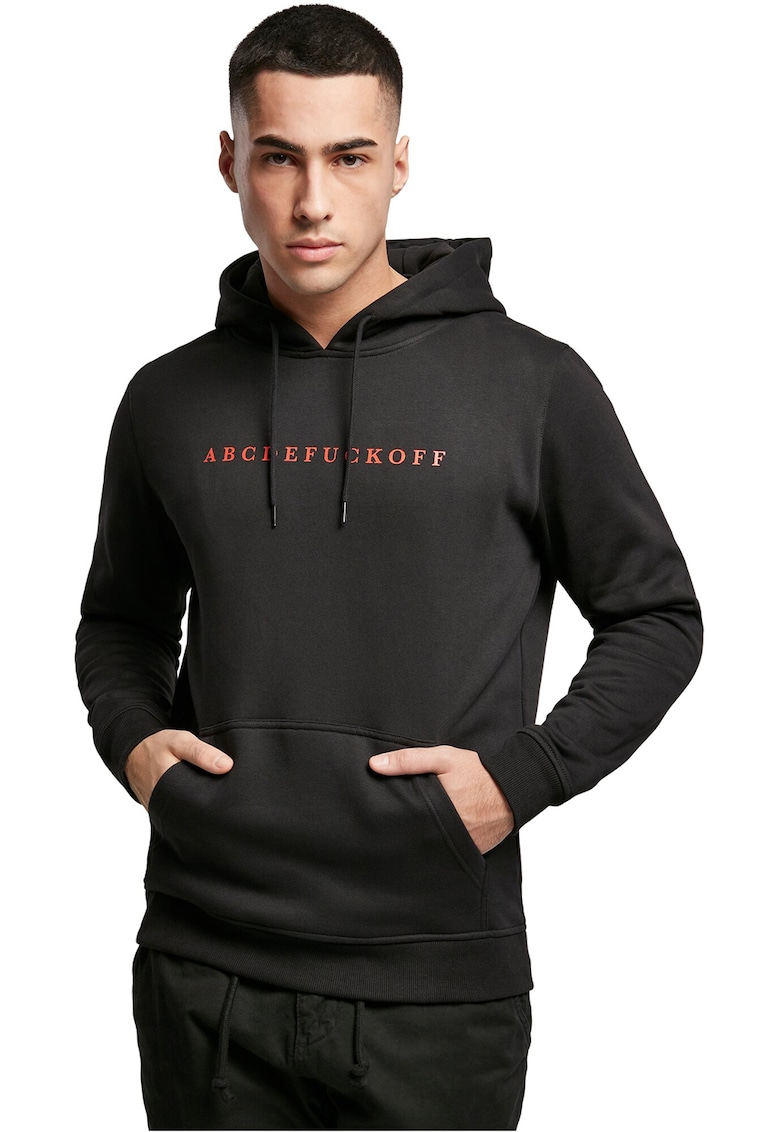 Hanorac unisex cu buzunar kangaroo si imprimeu text