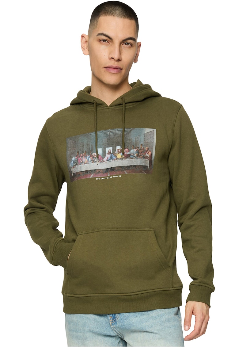 Hanorac cu imprimeu grafic si buzunar kangaroo