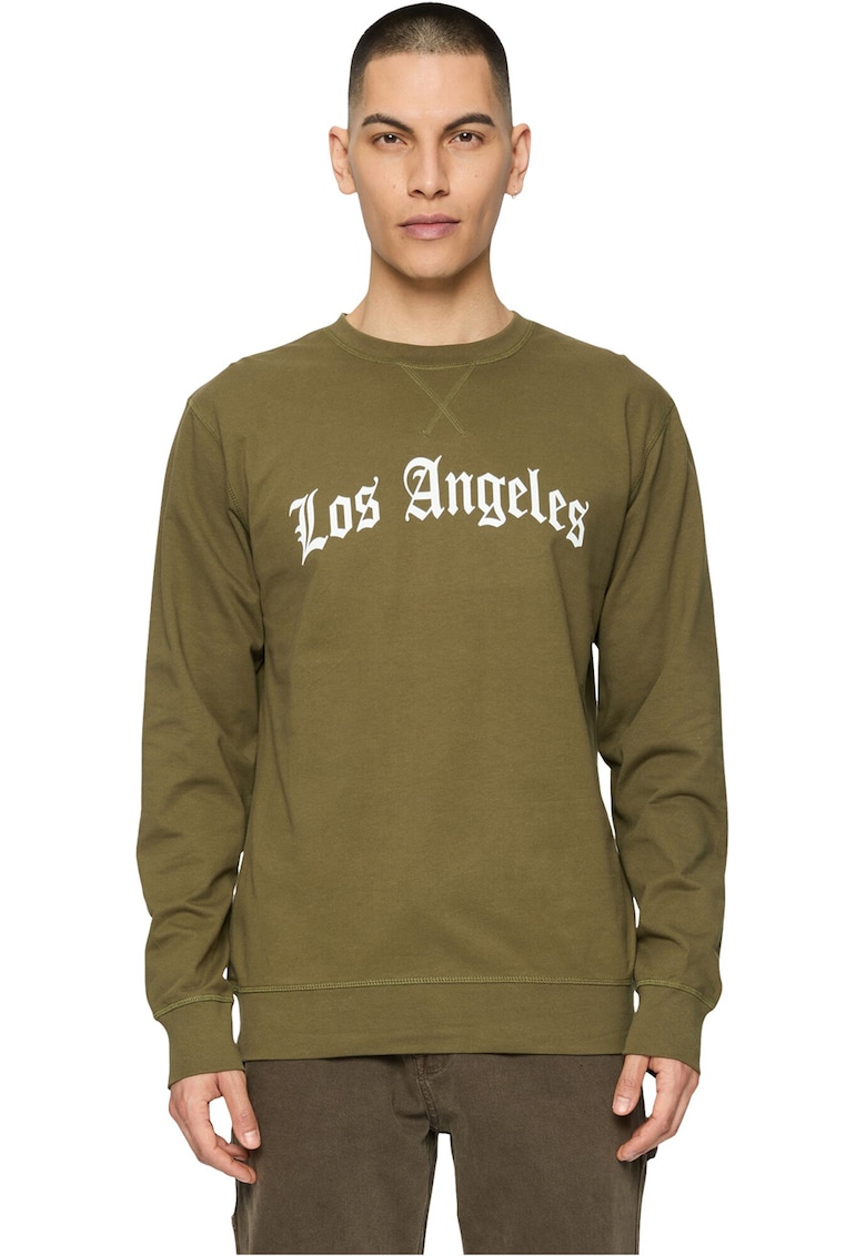 Bluza de trening din amestec de bumbac cu imprimeu text Bluza de trening din amestec de bumbac cu imprimeu text