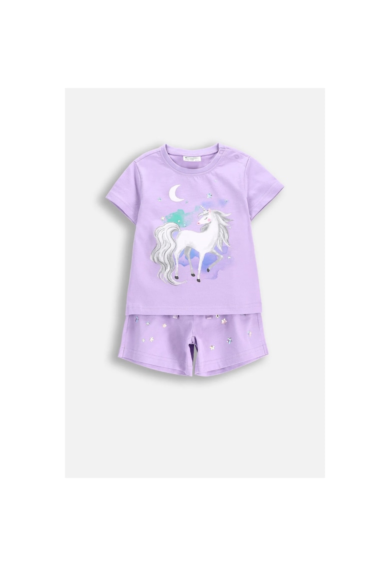 Pijama cu model unicorn - Violet