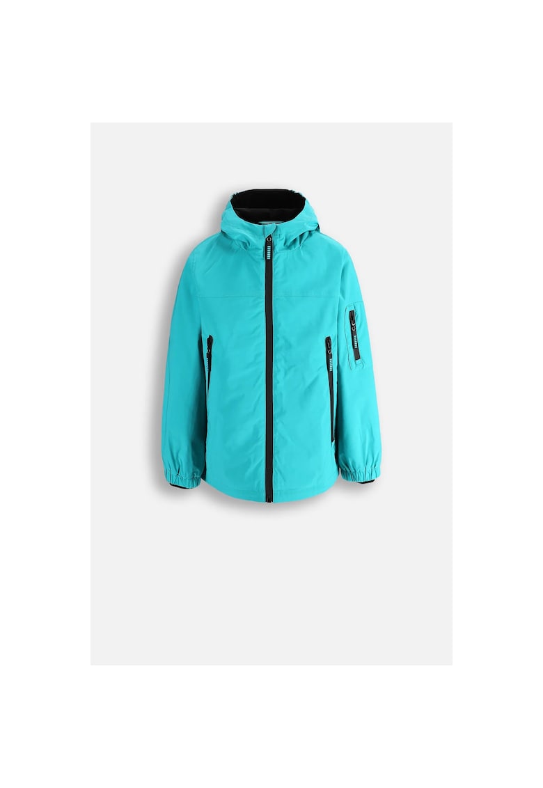 Jacheta cu gluga si buzunare - Turcoaz