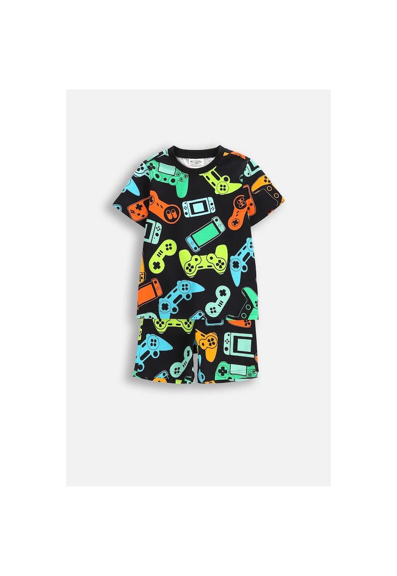 Pijamale copii - multicolor - bumbac - set cu motive amuzante